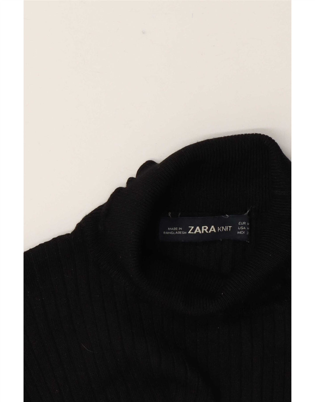 Женская блузка с высоким воротником Zara Top UK 12, средний черный
