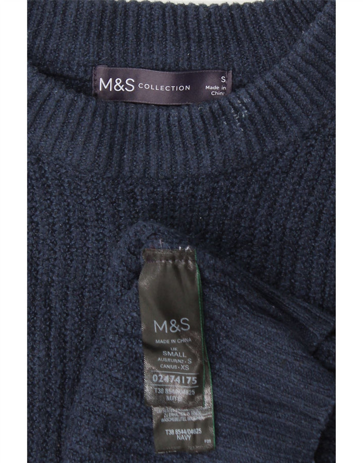 Женская укороченная майка большого размера Marks & Spencer UK 10, маленькая, темно-синяя