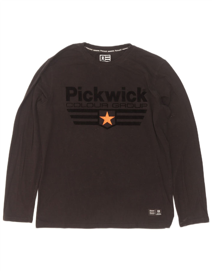 Pickwick Мужской топ с рисунком с длинным рукавом, большой черный