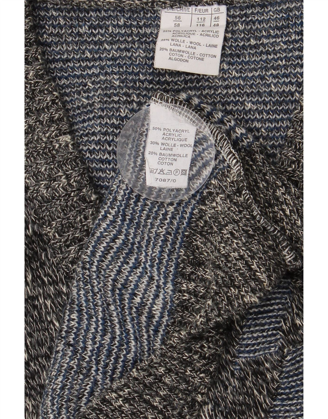 ВИНТАЖНЫЙ мужской джемпер с v-образным вырезом, Великобритания, 46/48, 2XL, разноцветный, с геометрическим рисунком