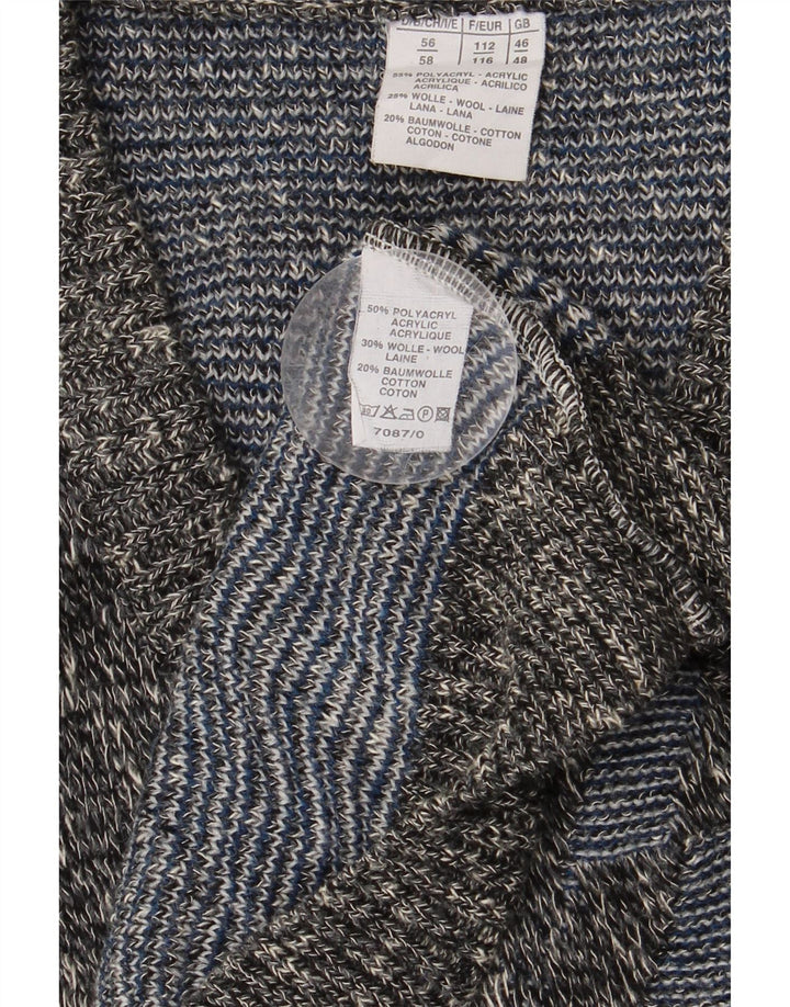 ВИНТАЖНЫЙ мужской джемпер с v-образным вырезом, Великобритания, 46/48, 2XL, разноцветный, с геометрическим рисунком