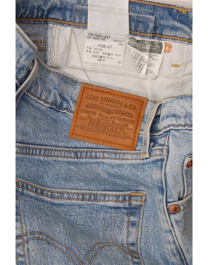 Женские прямые джинсы Levi's Ribcage W28 L27, синий хлопок
