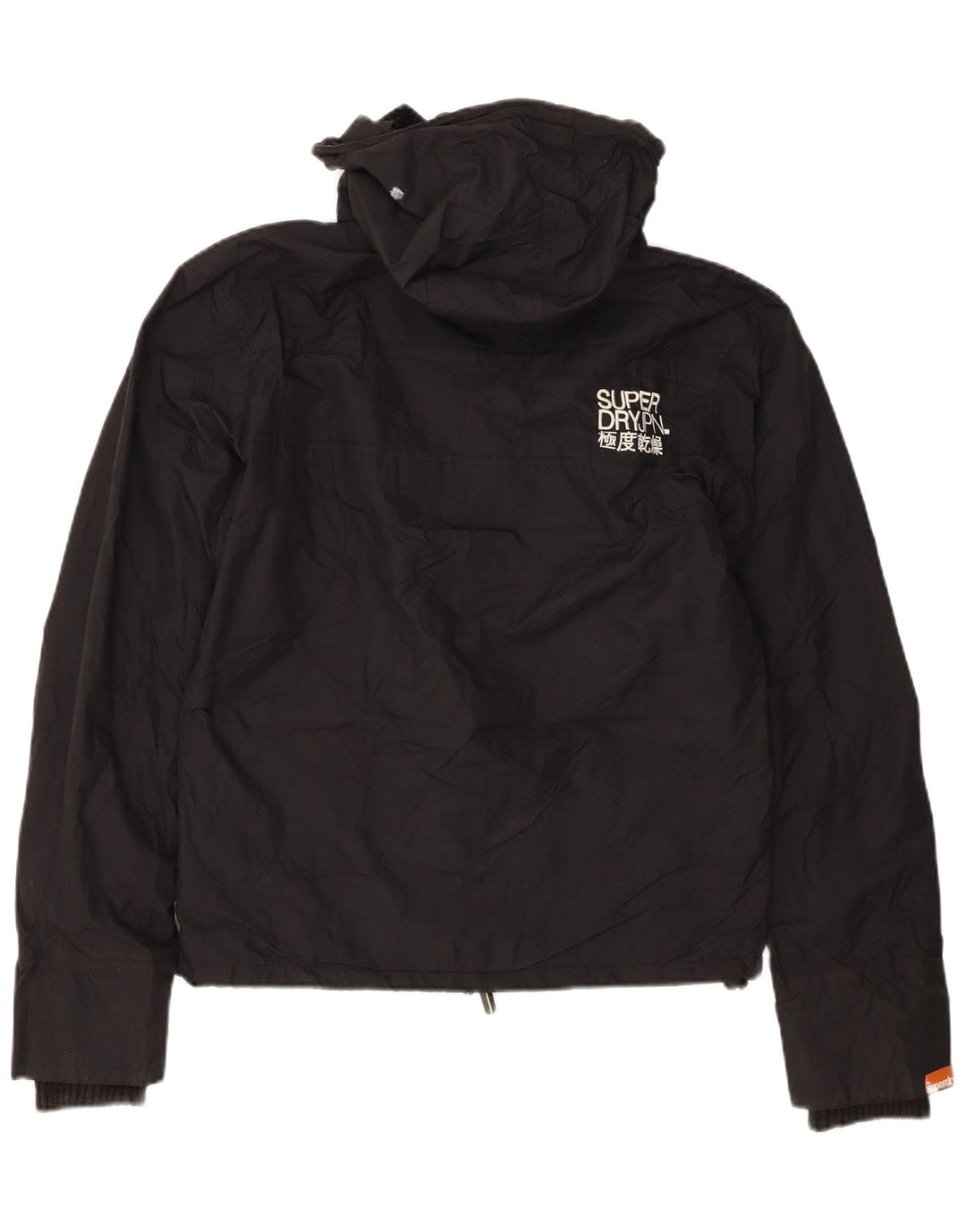 Женская ветровка с капюшоном с графическим рисунком Superdry UK 14, средний черный нейлон