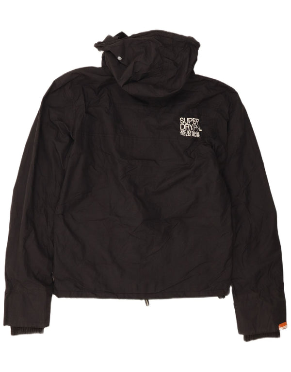 Женская ветровка с капюшоном с графическим рисунком Superdry UK 14, средний черный нейлон