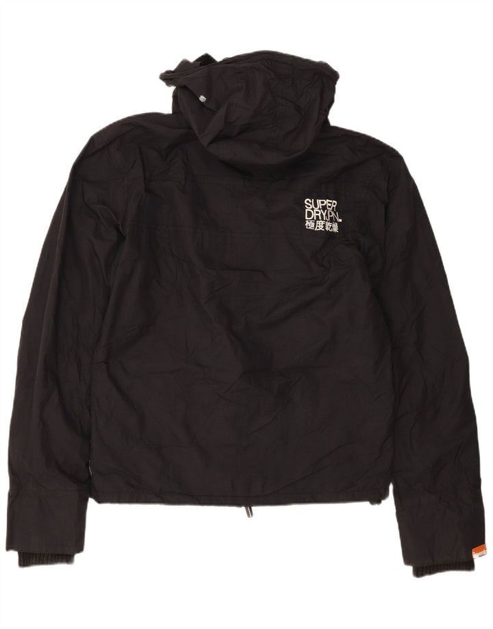 Женская ветровка с капюшоном с графическим рисунком Superdry UK 14, средний черный нейлон