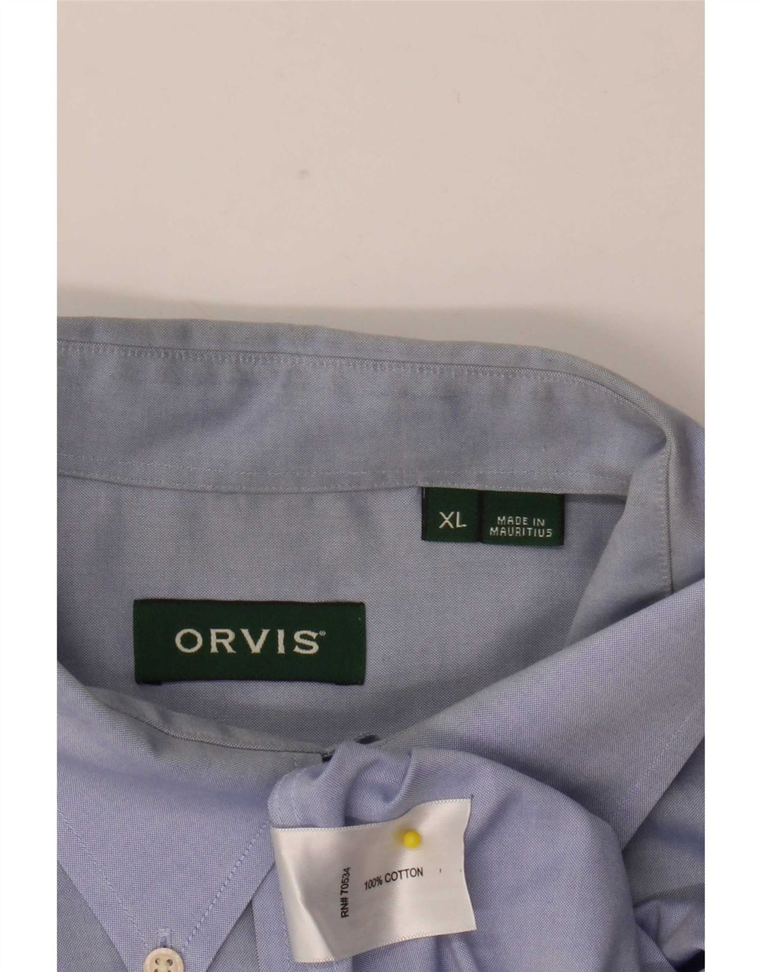 Мужская рубашка Orvis XL, синяя, хлопок
