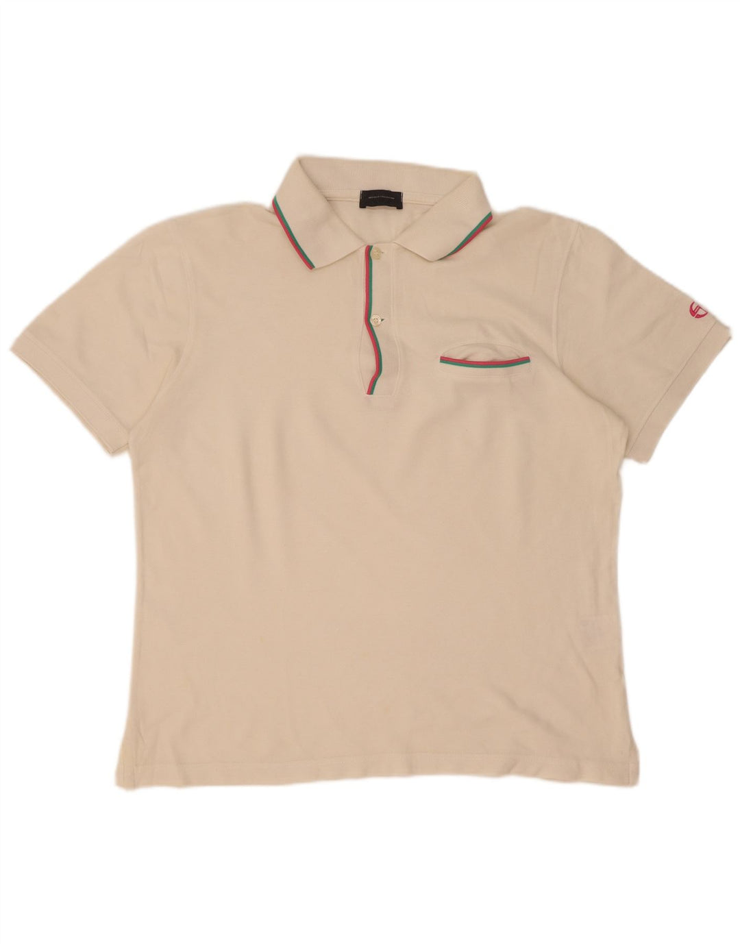 Мужская рубашка-поло Sergio Tacchini EU 48, средний белый хлопок