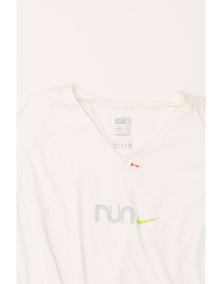 NIKE Womens T-Shirt Top UK 10/12 Medium White Polyester Vintage Nike and Second-Hand Nike from Messina Hembry 