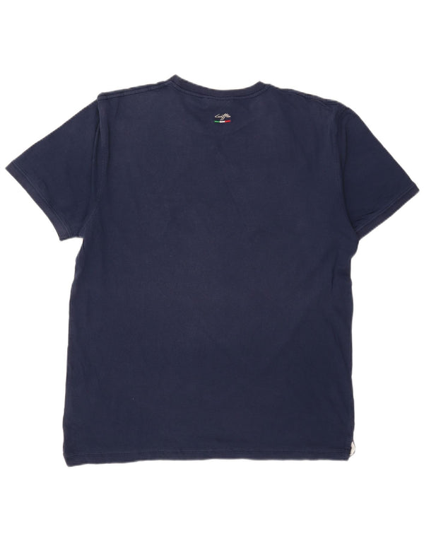 Мужская футболка Lotto Top 2XL, хлопковая темно-синяя полоска