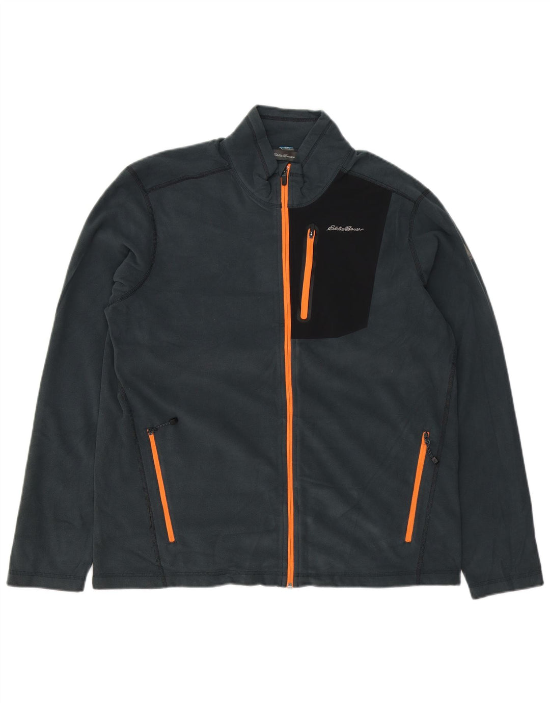 Мужская флисовая куртка EDDIE BAUER UK 40, большая синяя, нейлон с цветными блоками