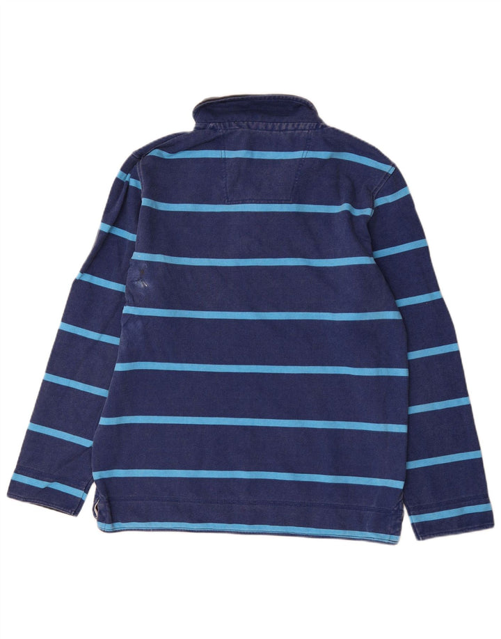 Crew Clothing Мужской свитшот с воротником на молнии, джемпер среднего размера, темно-синий в полоску
