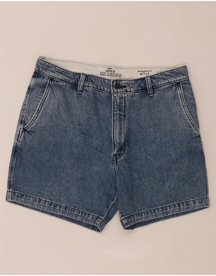 Женские джинсовые шорты чинос Levi's W34, большие синие, хлопок