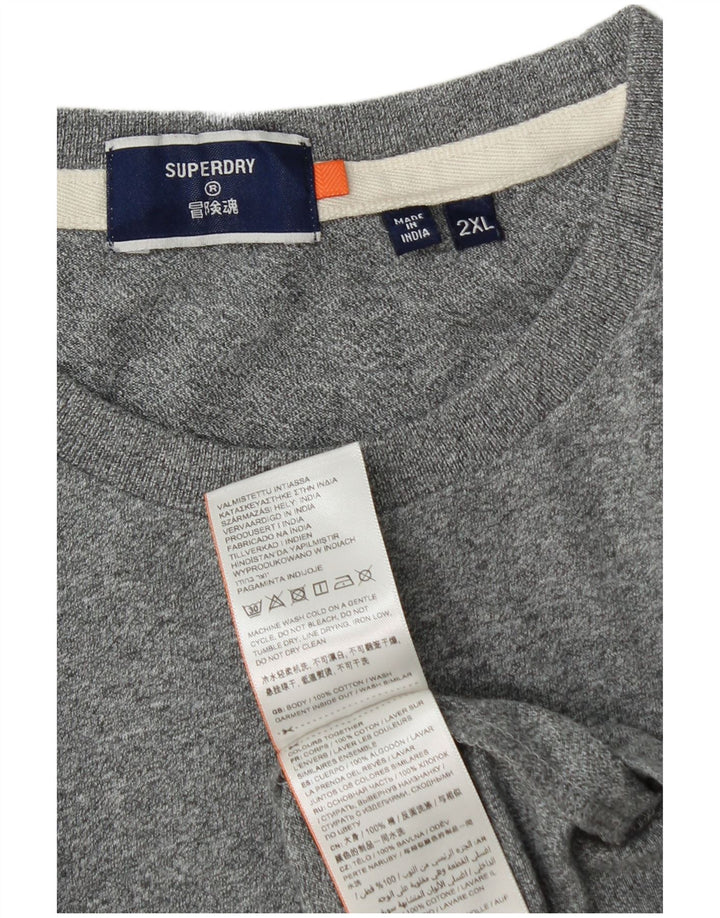 Мужская футболка Superdry Top 2XL Серый хлопок в крапинку