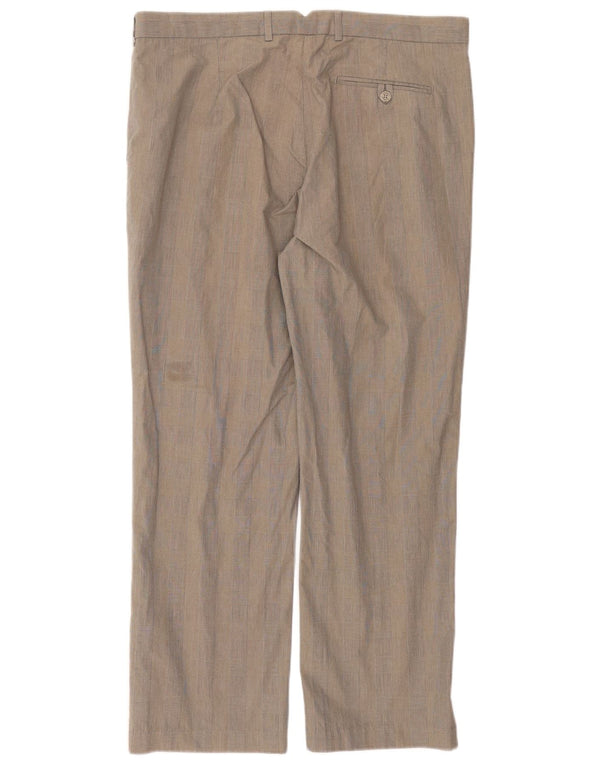 Мужские прямые костюмные брюки Marks & Spencer с автографом W38 L31 серые в клетку