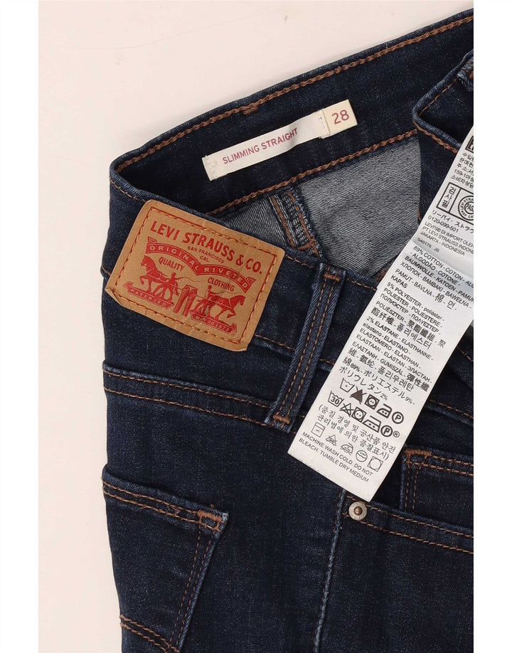 Женские прямые джинсы Levi's для похудения W28 L26, темно-синие, хлопок