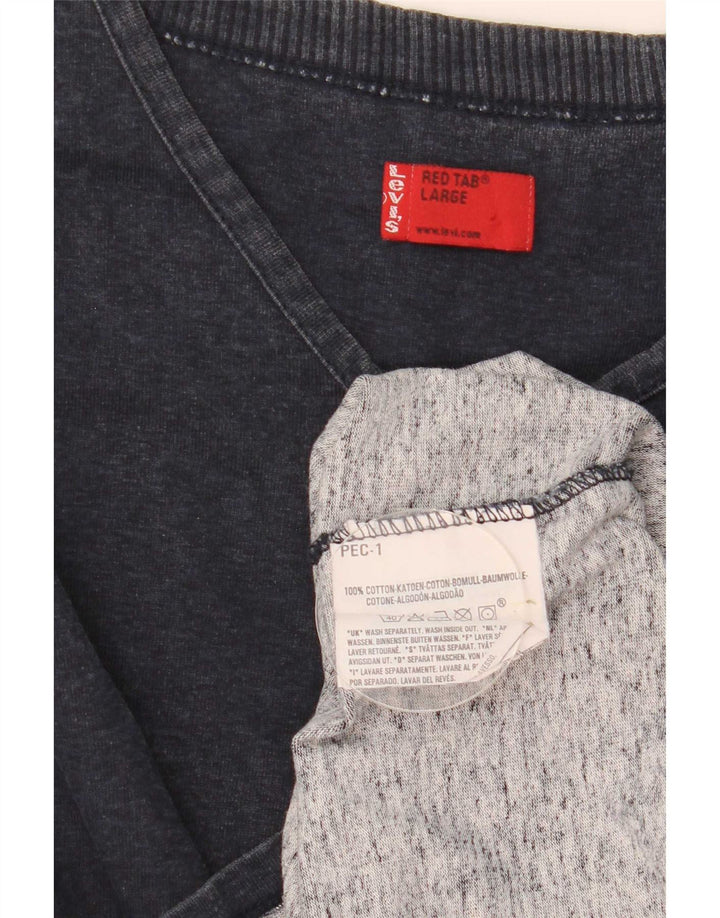 Мужской топ Levi's с длинным рукавом, большой размер, темно-синий, хлопок