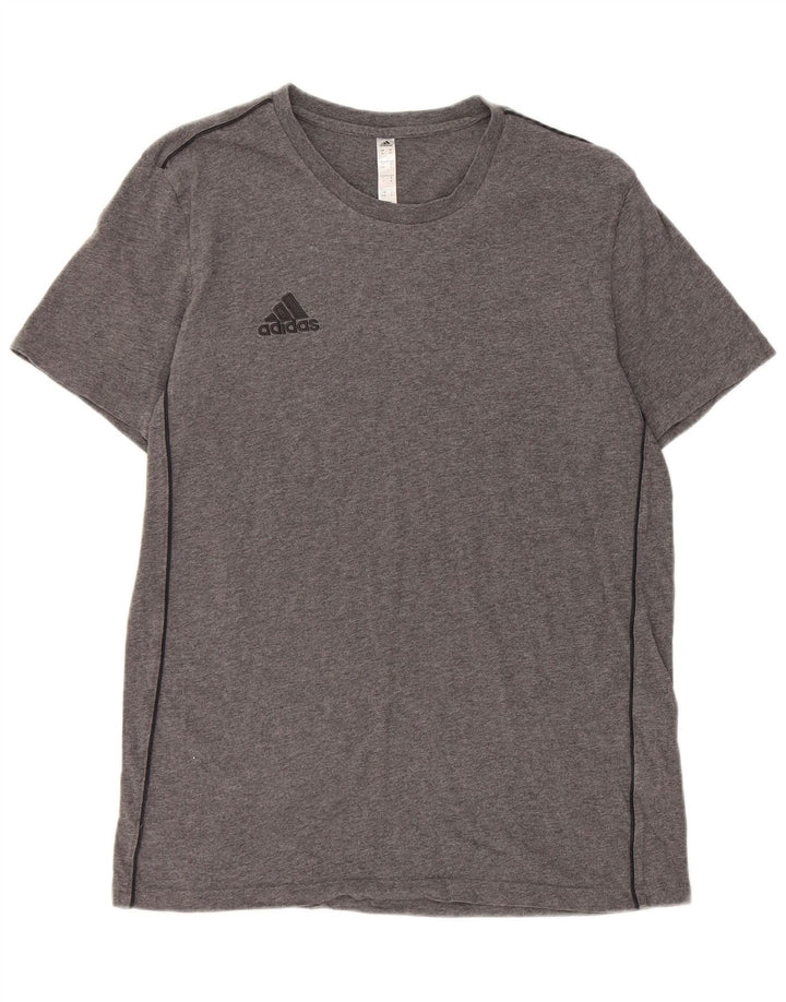 Мужская футболка Adidas Top среднего серого цвета из хлопка