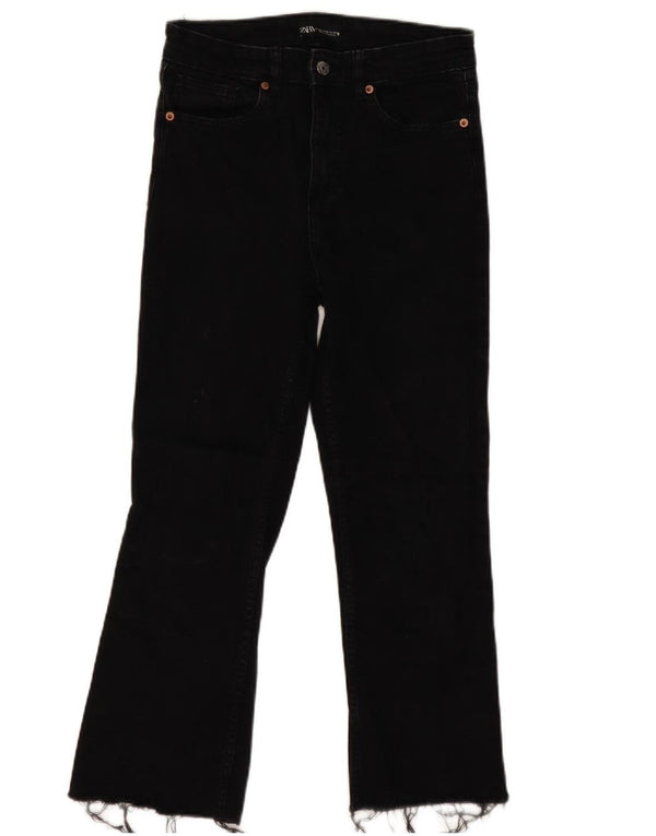 Zara Womens Cropped Jeans EU 40 Medium W30 L25 Black Cotton