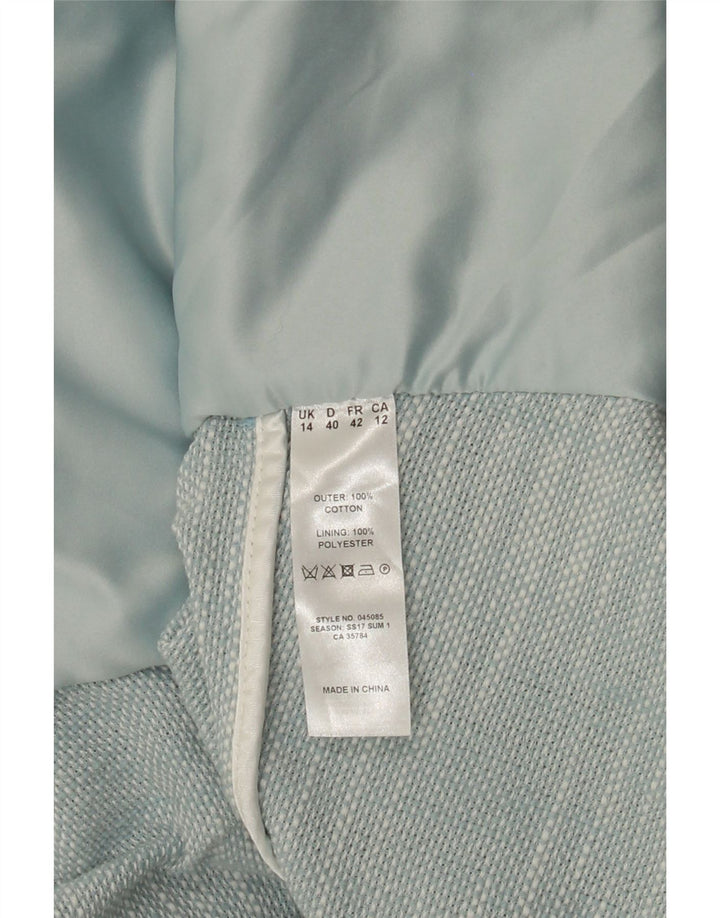 EASTEX Womens Crop 3/4 Sleeve Blazer Jacket UK 14 Medium  Blue Cotton Vintage Eastex and Second-Hand Eastex from Messina Hembry 