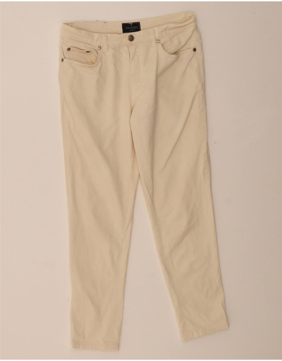 TRUSSARDI Womens Slim Jeans W26 L26 Off White Vintage Trussardi and Second-Hand Trussardi from Messina Hembry 