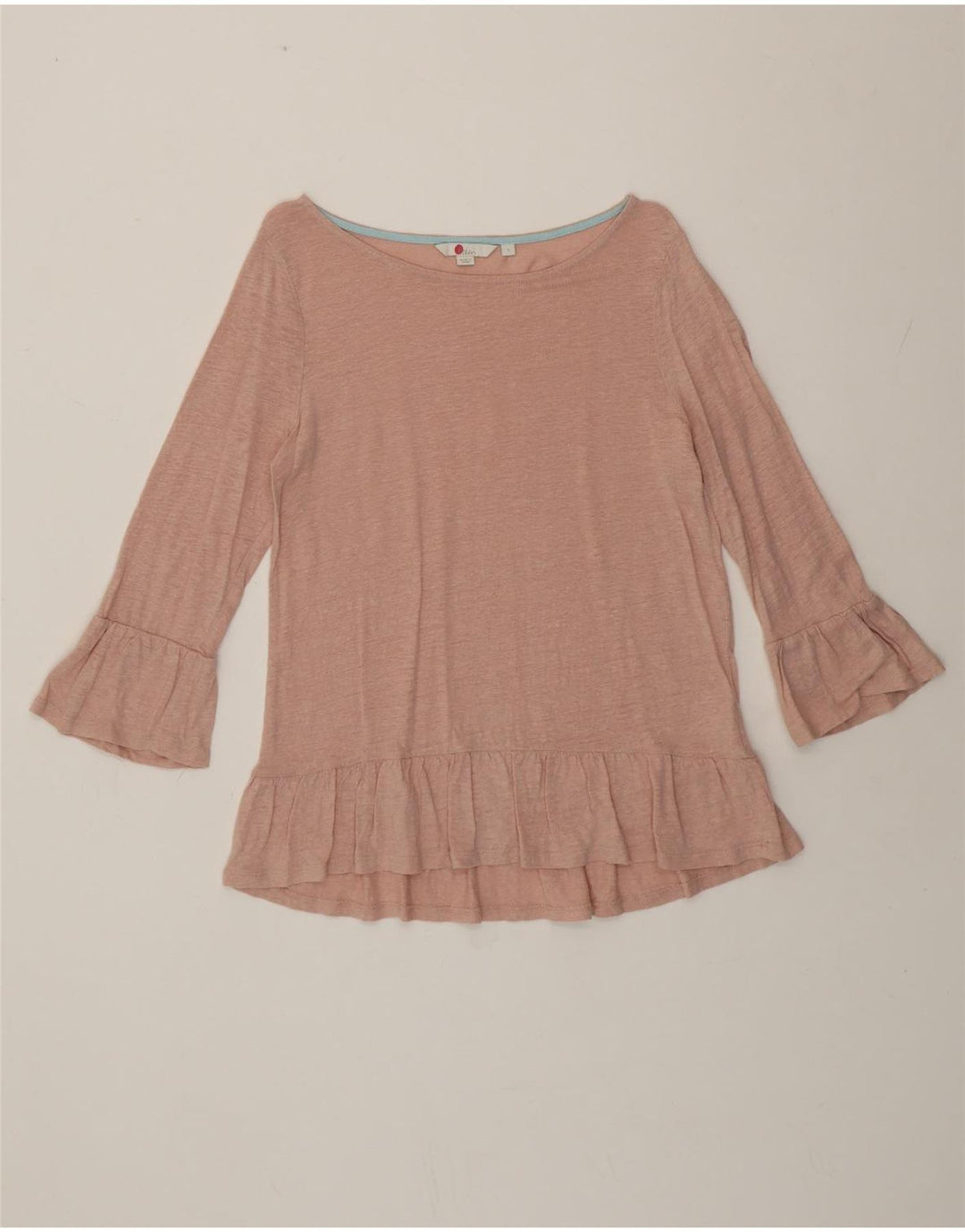 Женская блузка с рукавом 3/4 Boden, Великобритания, 8, маленький розовый лен