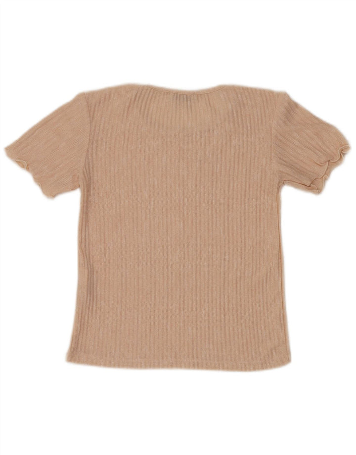 Женская блузка Zara Top UK 10, маленький полиэстер в бежевую полоску