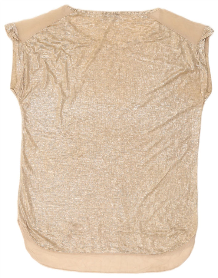 Женская удлиненная блузка большого размера OASIS, топ UK 10, маленький золотой, полиэстер