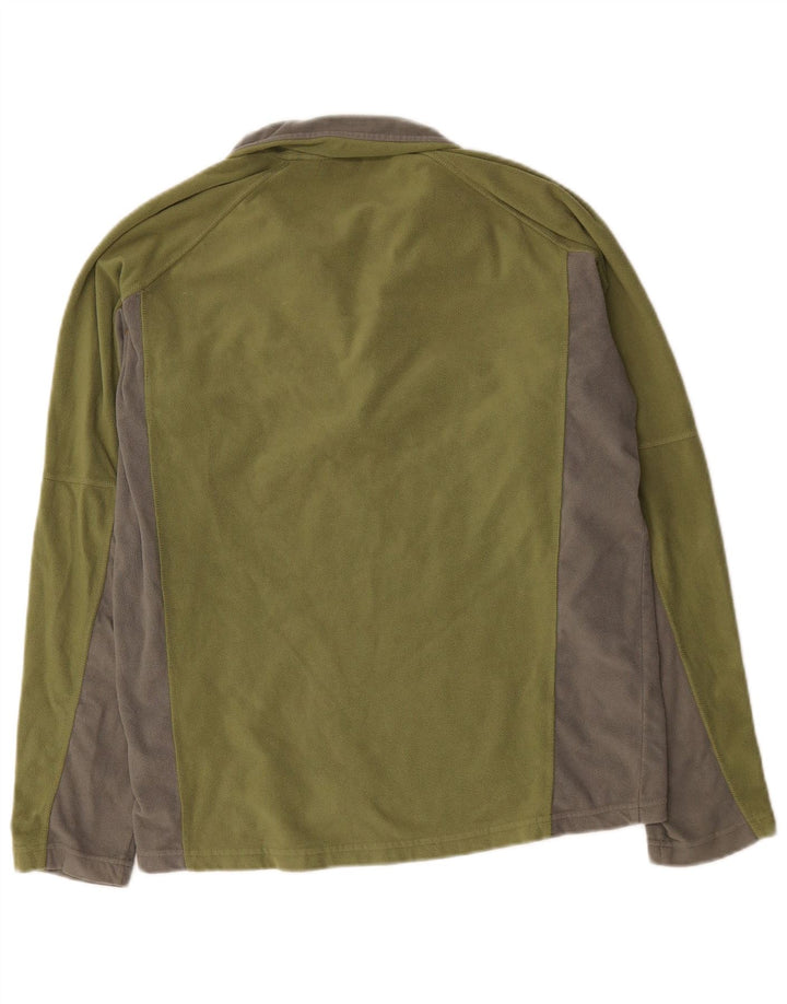 Berghaus Мужской флисовый джемпер с воротником на молнии, средний хаки, полиэстер с цветными блоками
