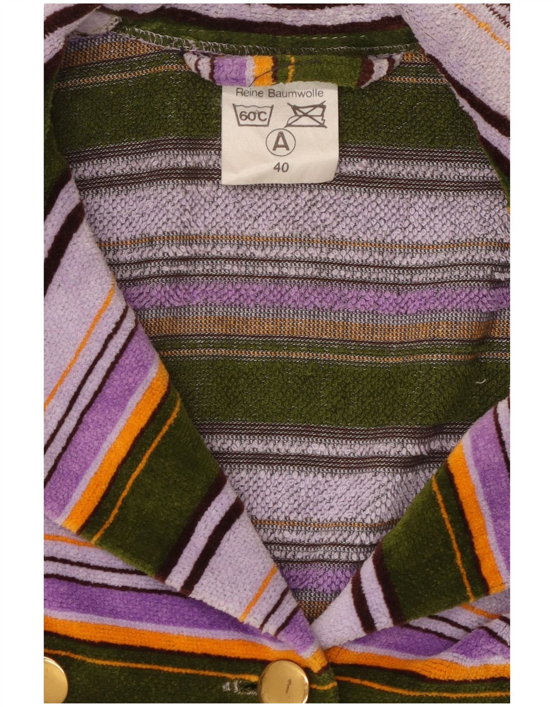 ВИНТАЖНЫЙ женский пиджак из махровой ткани EU 40, средний разноцветный