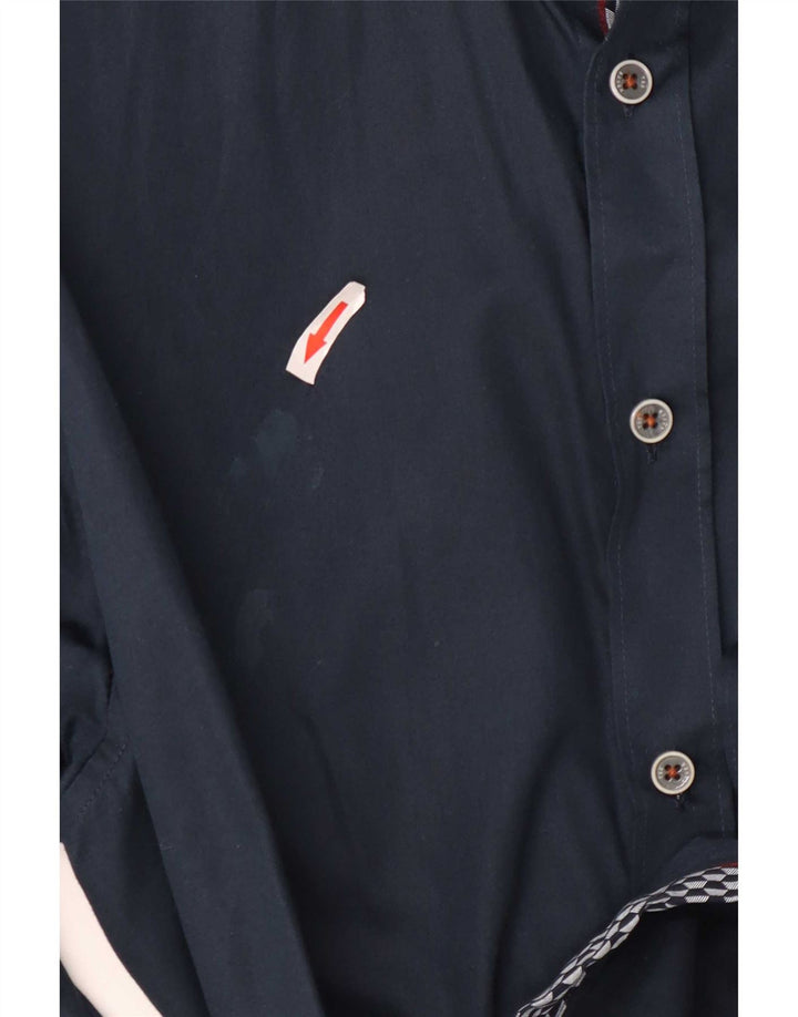 Мужская рубашка Ted Baker, размер 6, 2XL, темно-синяя, хлопок