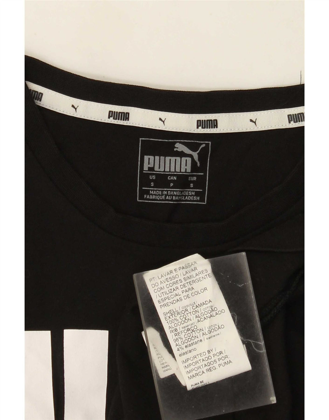 Мужская футболка с рисунком Puma, маленькая, черная, хлопковая