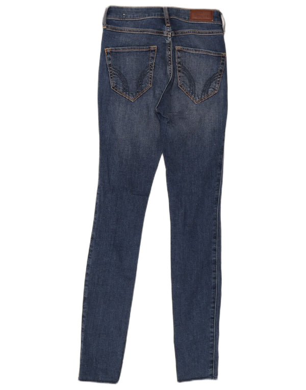 Женские потертые джинсы скинни Hollister США 00 2XS W23 L28 Синий хлопок