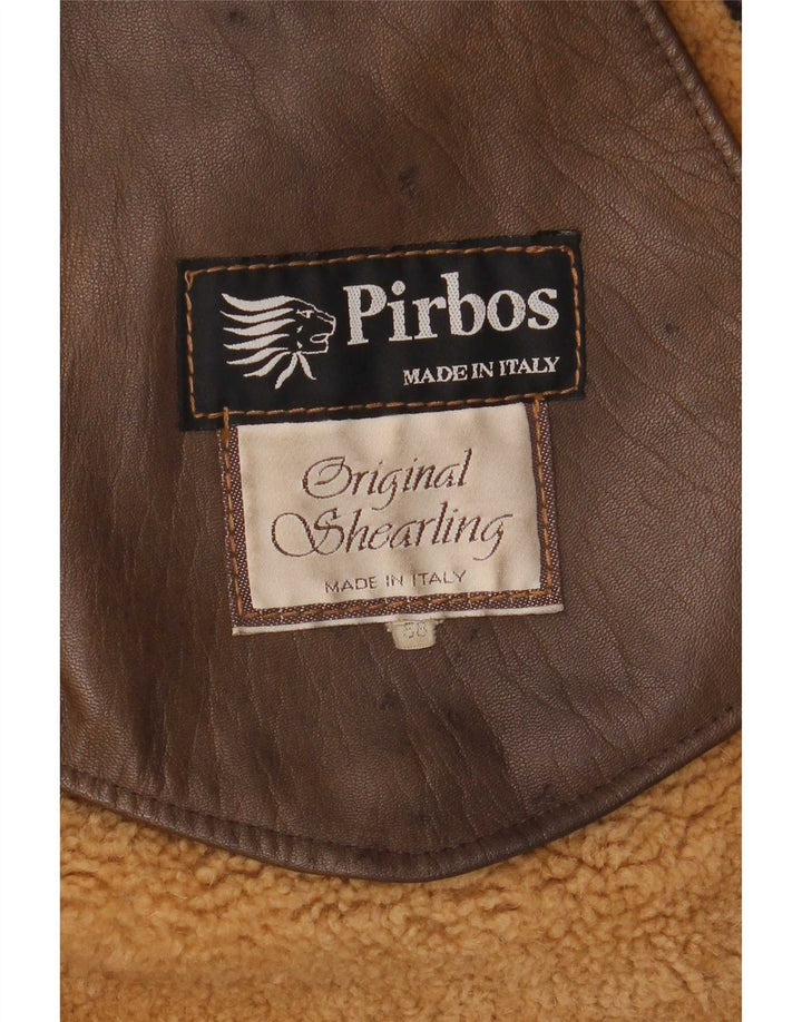 Мужская короткая куртка Pirbos IT 58 4XL Коричневая короткая дубленка