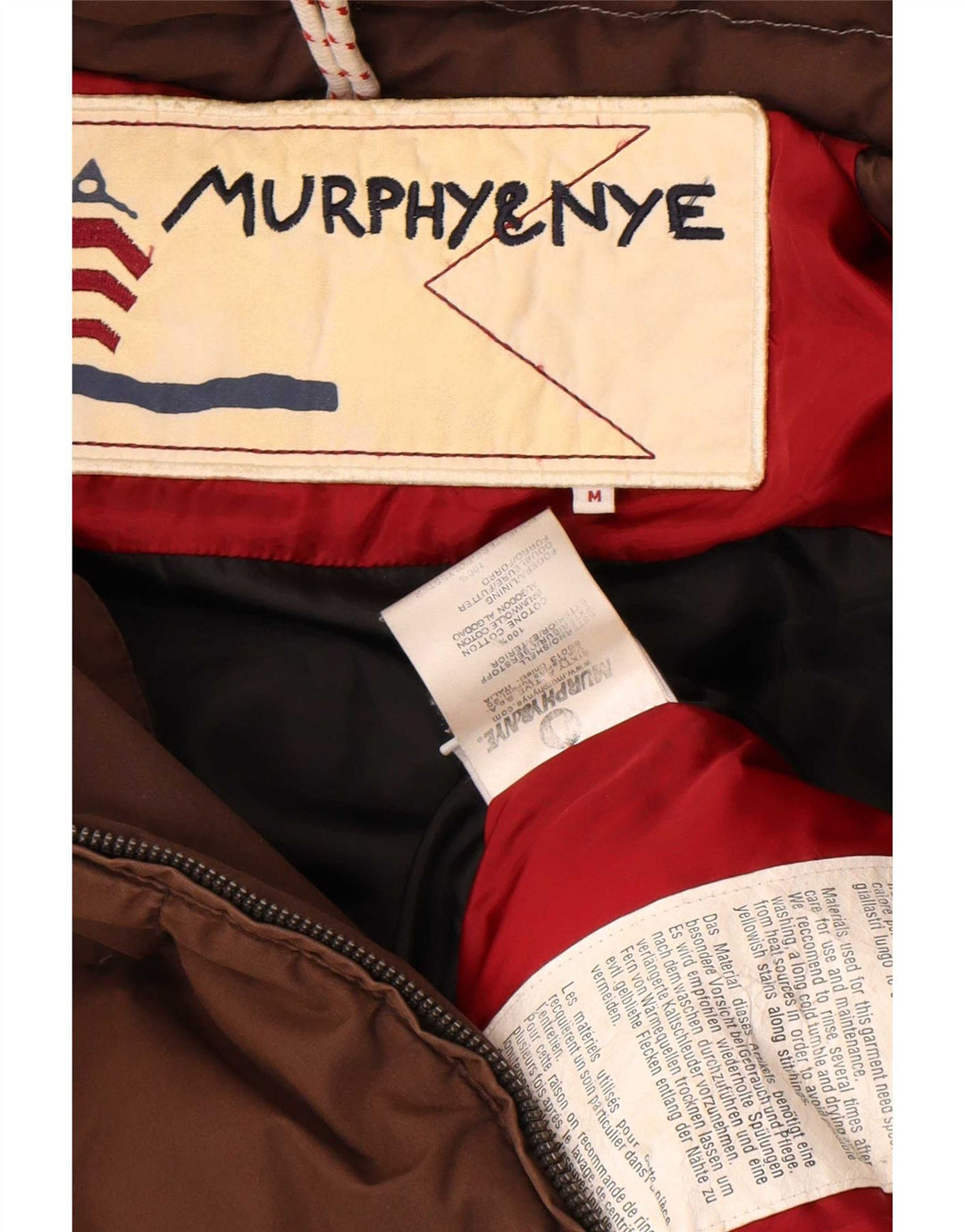 Женская стеганая куртка с капюшоном Murphy & Nye UK 14, хлопковый средний коричневый цвет