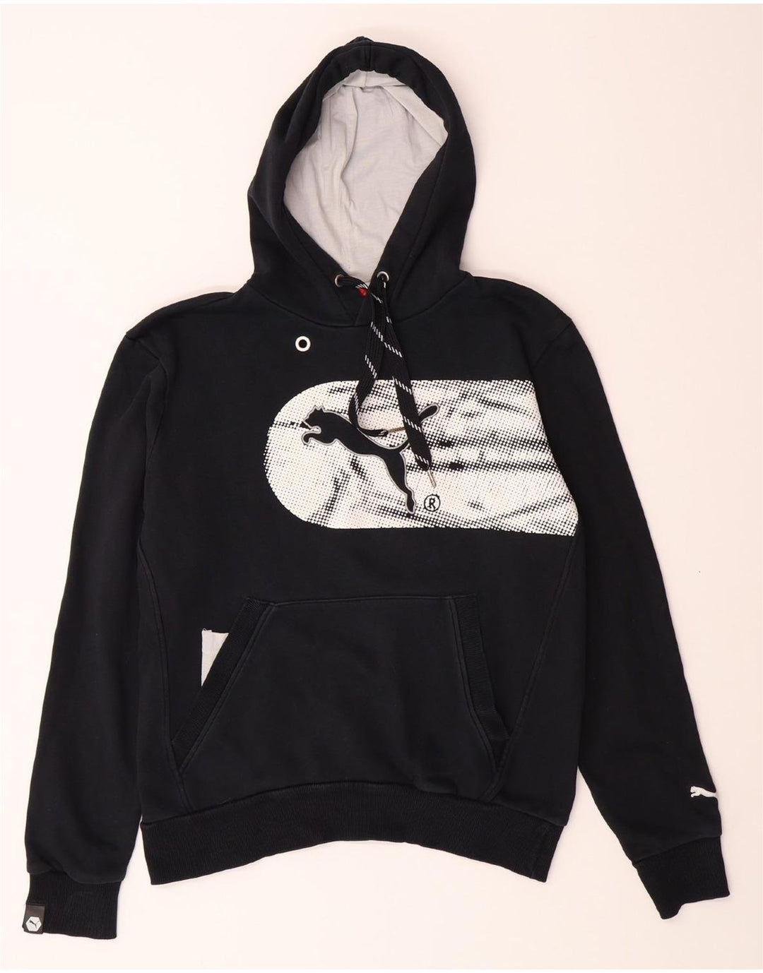 PUMA Mens Graphic Hoodie Jumper Medium Black