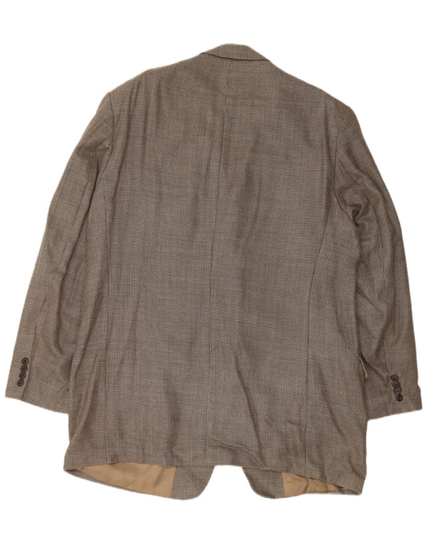 Мужской пиджак с 3 пуговицами CALVIN KLEIN, размер 46 XL, серый шелк в клетку