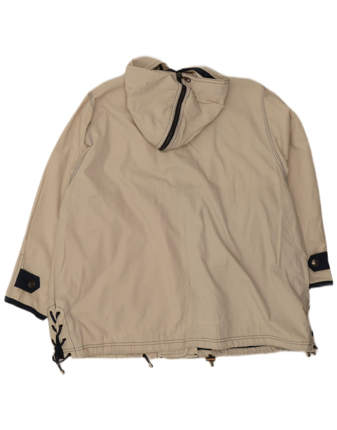 Винтажная женская оверсайз-дождевик с капюшоном, Великобритания, 8, маленький, белый, полиэстер