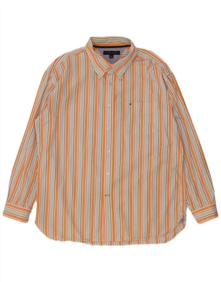 Мужская рубашка Tommy Hilfiger XL из хлопка в разноцветную полоску