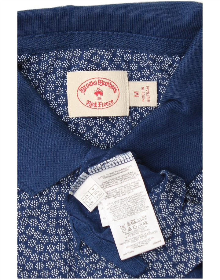 Мужская рубашка-поло Brooks Brothers, хлопок среднего синего цвета с цветочным принтом