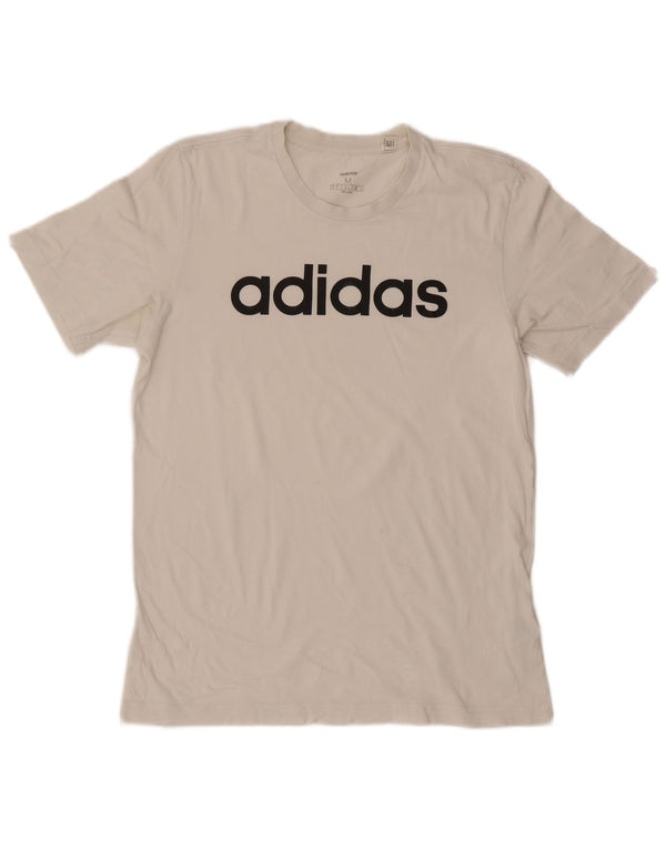 Adidas Мужская футболка с рисунком Топ среднего размера, белый хлопок