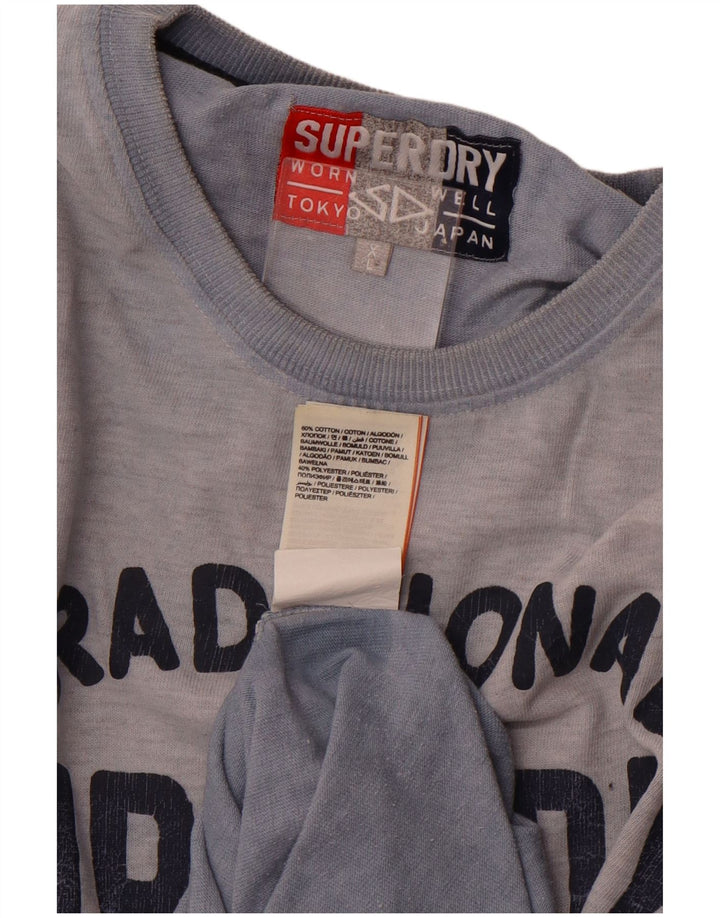 Мужская футболка с рисунком Superdry Top XL, синяя хлопковая ткань тай-дай