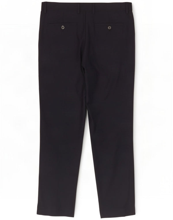 Emporio Armani Мужские прямые костюмные брюки EU 48 Medium W34 L30 Черная шерсть