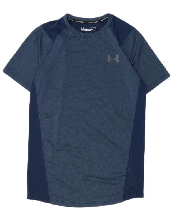 Мужская футболка Under Armour Heat Gear, верхняя часть маленького размера, темно-синий полиэстер