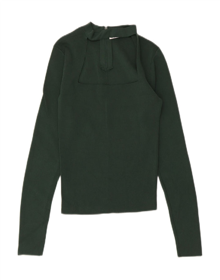 ZARA Womens Long Sleeve Blouse Top UK 12 Medium Green Vintage Zara and Second-Hand Zara from Messina Hembry 