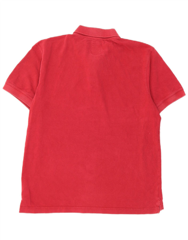 Crew Clothing Мужская рубашка поло среднего красного цвета из хлопка