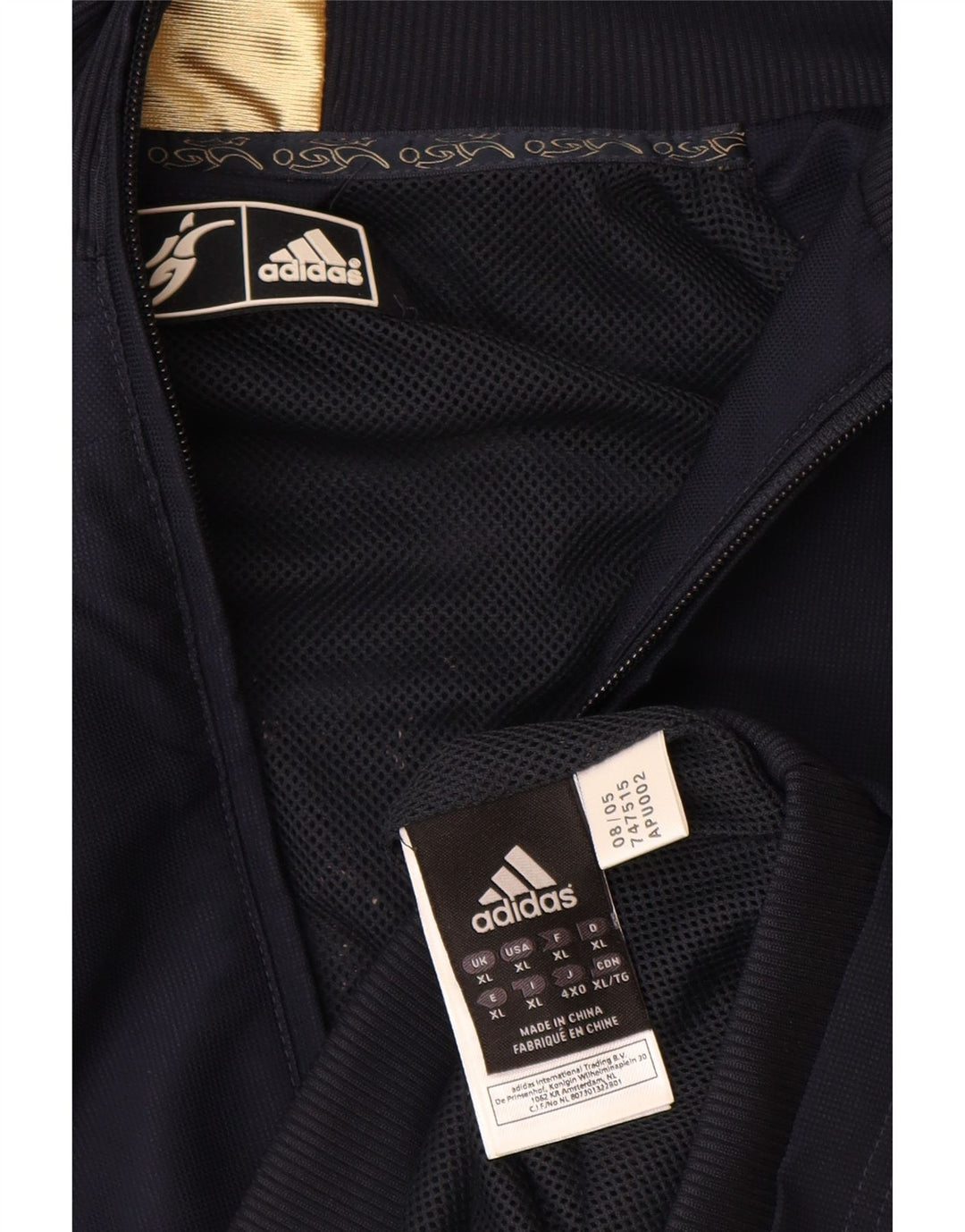 Мужская дождевик Adidas UK 42 XL темно-синий полиэстер