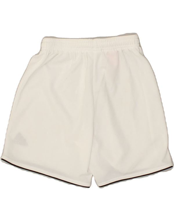 ADIDAS Boys Climalite Sport Shorts 5-6 Years 2XS  White Polyester