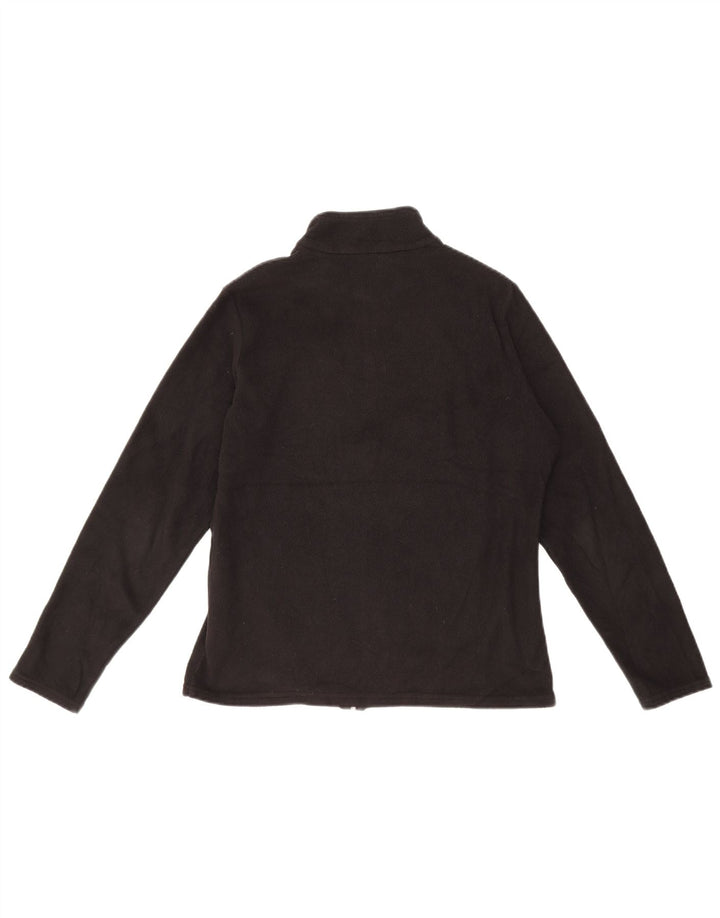 MARKS & SPENCER Womens Fleece Jacket UK 14 Medium Black Polyester