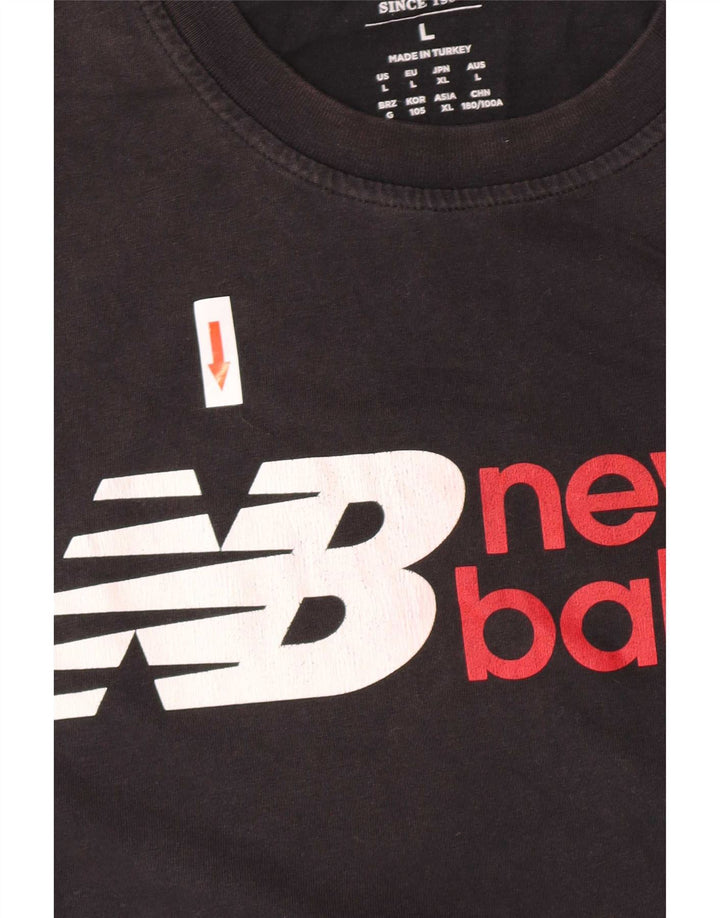 Мужская футболка с рисунком New Balance, большая черная