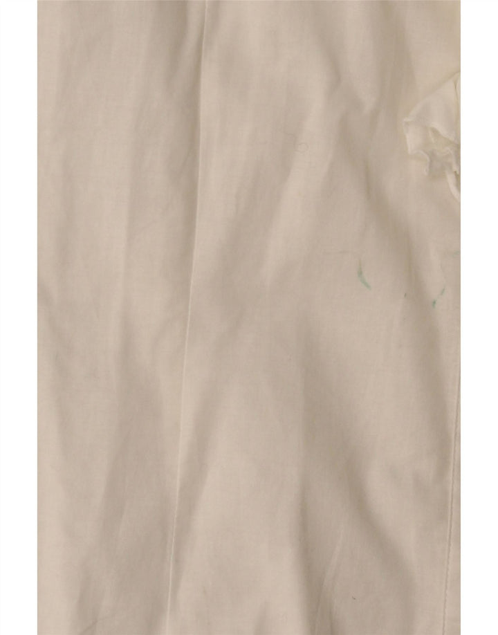 Женская рубашка с оборками спереди BENETTON UK 14, большая белая